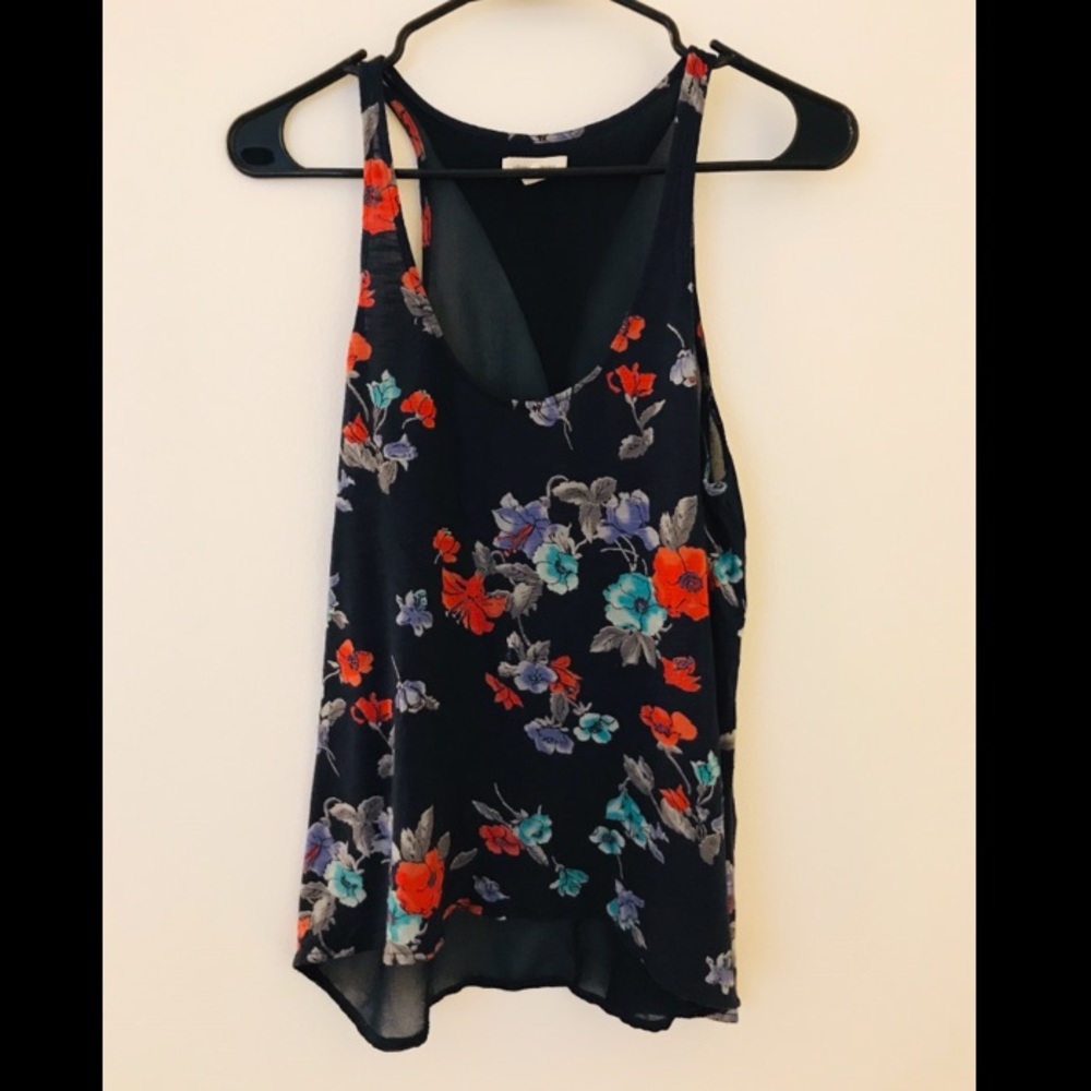 Silence + noise open back floral tank